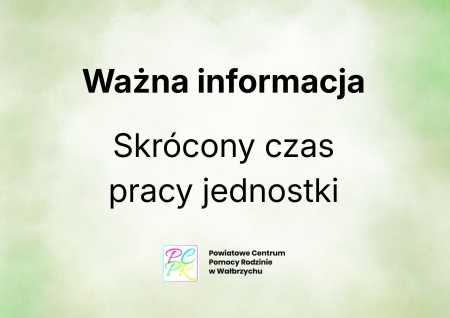 Skrócony czas pracy w dniach 4 i 5.08.2026 r.
