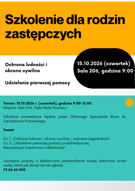 Szkolenie z zakresu bezpieczeństwa dla rodzin zastępczych